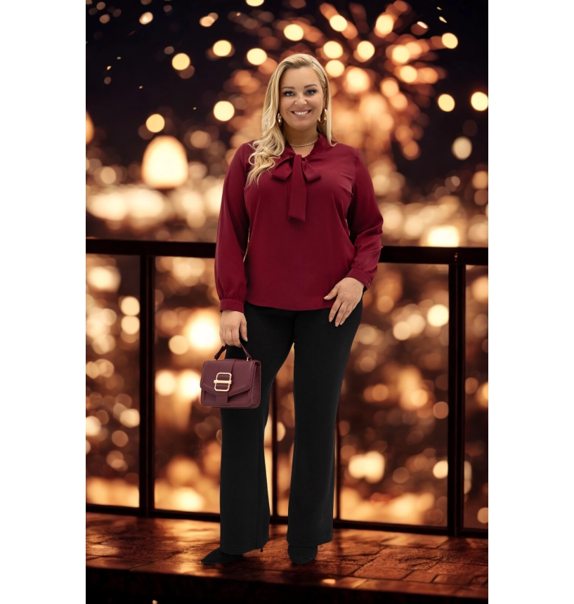 M46218 BLUZKA AMELIA BORDOWA M46218 BLUZKA AMELIA BORDOWA